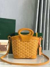 GOYA 26S BELUGA MINI BAG 23MM IN HONEY YELLOW GOYARDINE CANVAS AND CALFSKIN