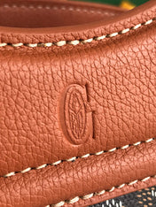 GOYA 26S BELUGA MINI BAG 23MM IN BROWN GOYARDINE CANVAS AND CALFSKIN