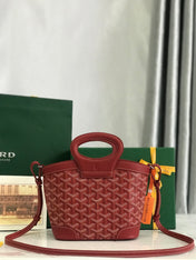 GOYA 26S BELUGA MINI BAG 23MM IN DARK RED GOYARDINE CANVAS AND CALFSKIN