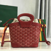 GOYA 26S BELUGA MINI BAG 23MM IN DARK RED GOYARDINE CANVAS AND CALFSKIN