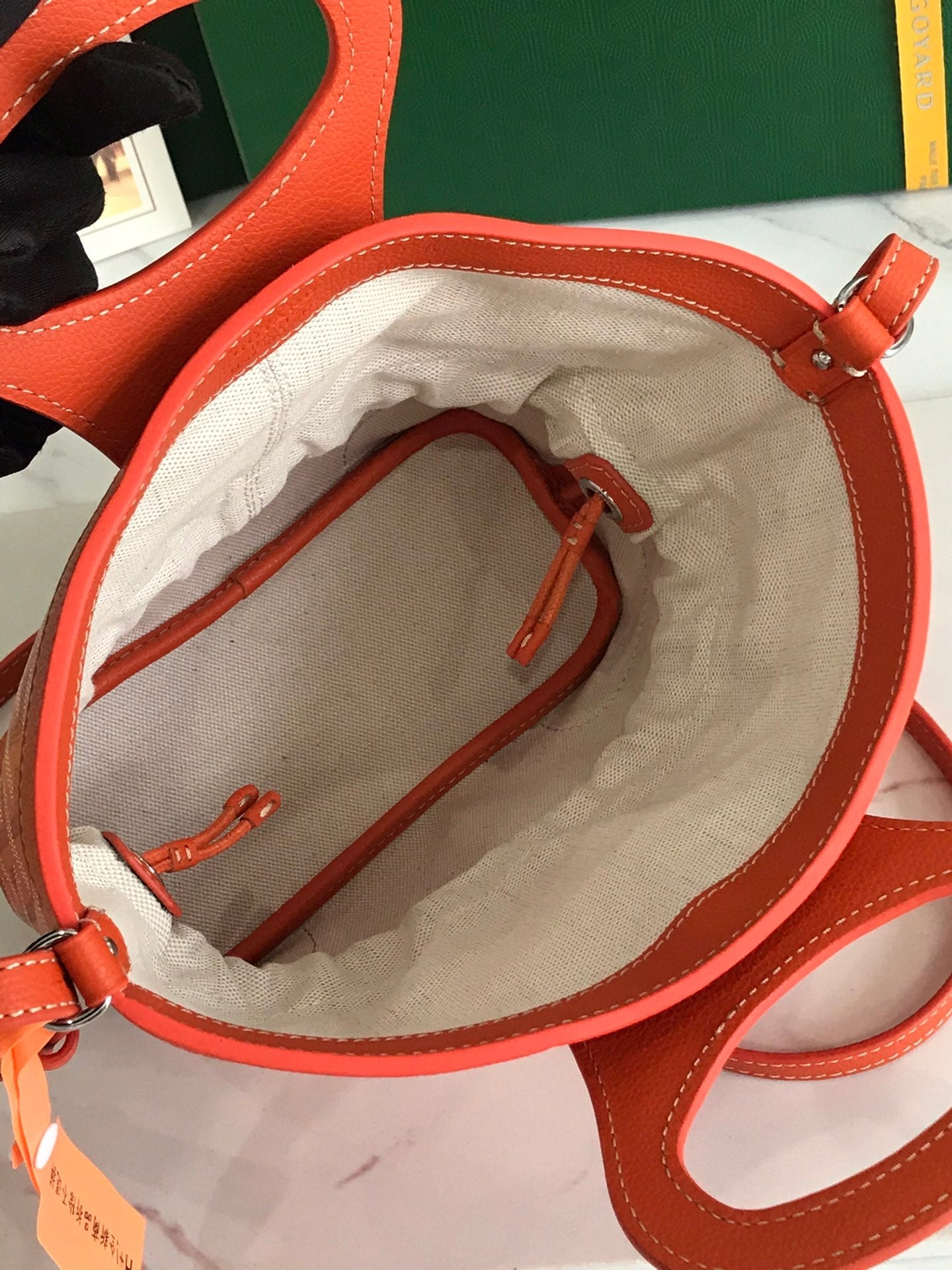 GOYA 26S BELUGA MINI BAG 23MM IN RED ORANGE GOYARDINE CANVAS AND CALFSKIN