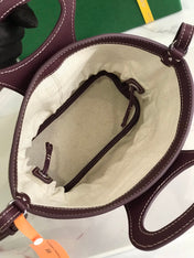 GOYA 26S BELUGA MINI BAG 23MM IN BURGUNDY BROWN GOYARDINE CANVAS AND CALFSKIN