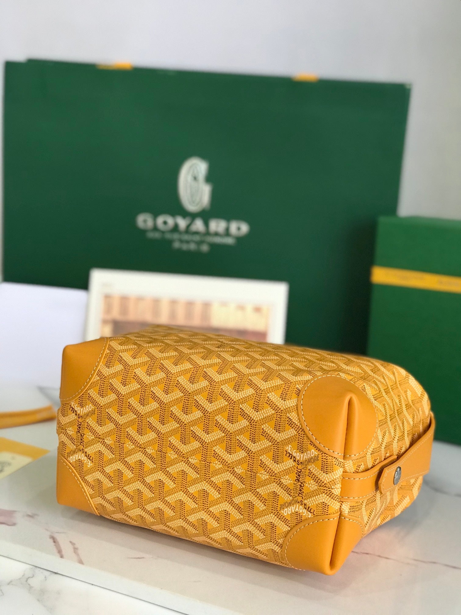 GOYA 26S BOEING 25MM IN HONEY YELLOW GOYARDINE CANVAS AND CALFSKIN