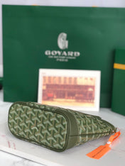 GOYA 26S BELUGA MINI BAG 23MM IN DARK OLIVE GREEN GOYARDINE CANVAS AND CALFSKIN