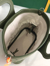 GOYA 26S BELUGA MINI BAG 23MM IN DARK OLIVE GREEN GOYARDINE CANVAS AND CALFSKIN