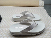 PRADA 26S FLIP FLOPS IN WHITE CALFSKIN WITH LOGO