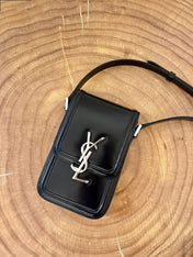 SOLFERINO 18 BLACK CALFSKIN PHONE BAG