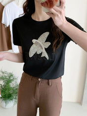 Loewe 25 Three-dimensional Beaded T-shirt Cotton