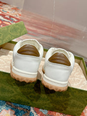 GUCCI 26S SNEAKERS IN WHITE MIX BROWN CALFSKIN
