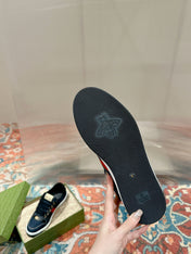 GUCCI 26S SCREENER SNEAKER IN DARK BLUE DENIM AND LEATHER