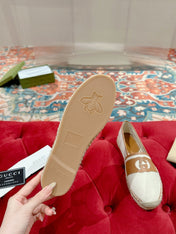 GG ESPADRILLES SLIP - ON WHITE CANVAS