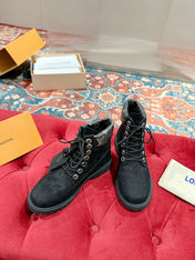 LV X TIMBERLAND ANKLE BOOT IN BLACK SUEDE