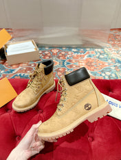 LV X TIMBERLAND ANKLE BOOT IN TORTILLA BROWN MONOGRAM SUEDE