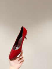 CHLOE 26S HIGH HEELS IN RED PATENT CALFSKIN