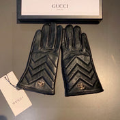 TOUCHSCREEN GLOVES IN BLACK LAMBSKIN AND FABRIC LINING 463861