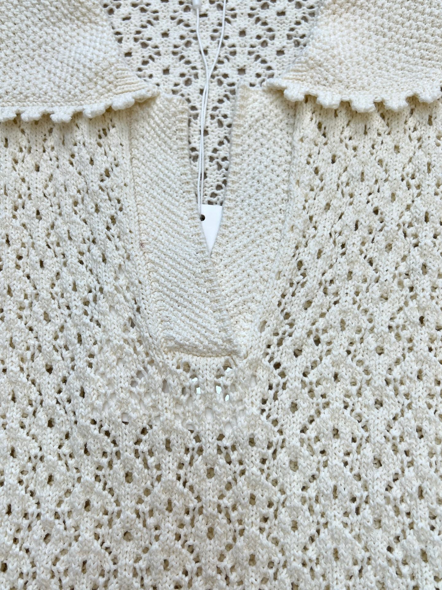 CHANEL 26S CROCHET KNIT POLO TOP 1431