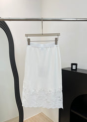 CHANEL 26S LACE HEM MIDI SKIRT 1314