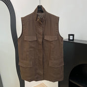 LORO PIANA 26S SLEEVELESS STAND-COLLAR VEST 898