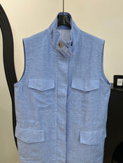 LORO PIANA 26S SLEEVELESS STAND-COLLAR VEST 897