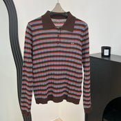 PRADA 26S LONG-SLEEVE KNIT POLO SHIRT 1073