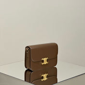 MINI CLAUDE 22 SHINY CALFSKIN CHOCOLATE BROWN