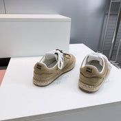 MIUMIU 26S LACE UP ESPADRILLE SNEAKERS IN LIGHT BROWN SUEDE ROPE SOLE