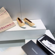 CHANEL 26S COLOR-BLOCK HIGH HEELS 45 MM IN BEIGE LAMBSKIN