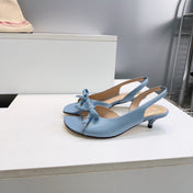 DIOR 26S BOW SLINGBACK SANDALS 45MM IN LIGHT BLUE CALFSKIN