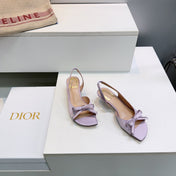 DIOR 26S BOW SLINGBACK SANDALS 45MM IN LIGHT PURPLE SATIN