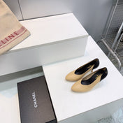 CHANEL 26S HIGH HEEL PUMPS 85 MM IN BEIGE AND BLACK CALFSKIN