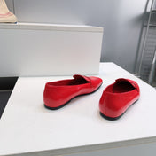 CHANEL 26S LOAFER FLATS IN DARK RED PATENT LAMBSKIN