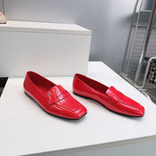 CHANEL 26S LOAFER FLATS IN DARK RED PATENT LAMBSKIN