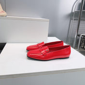 CHANEL 26S LOAFER FLATS IN DARK RED PATENT LAMBSKIN