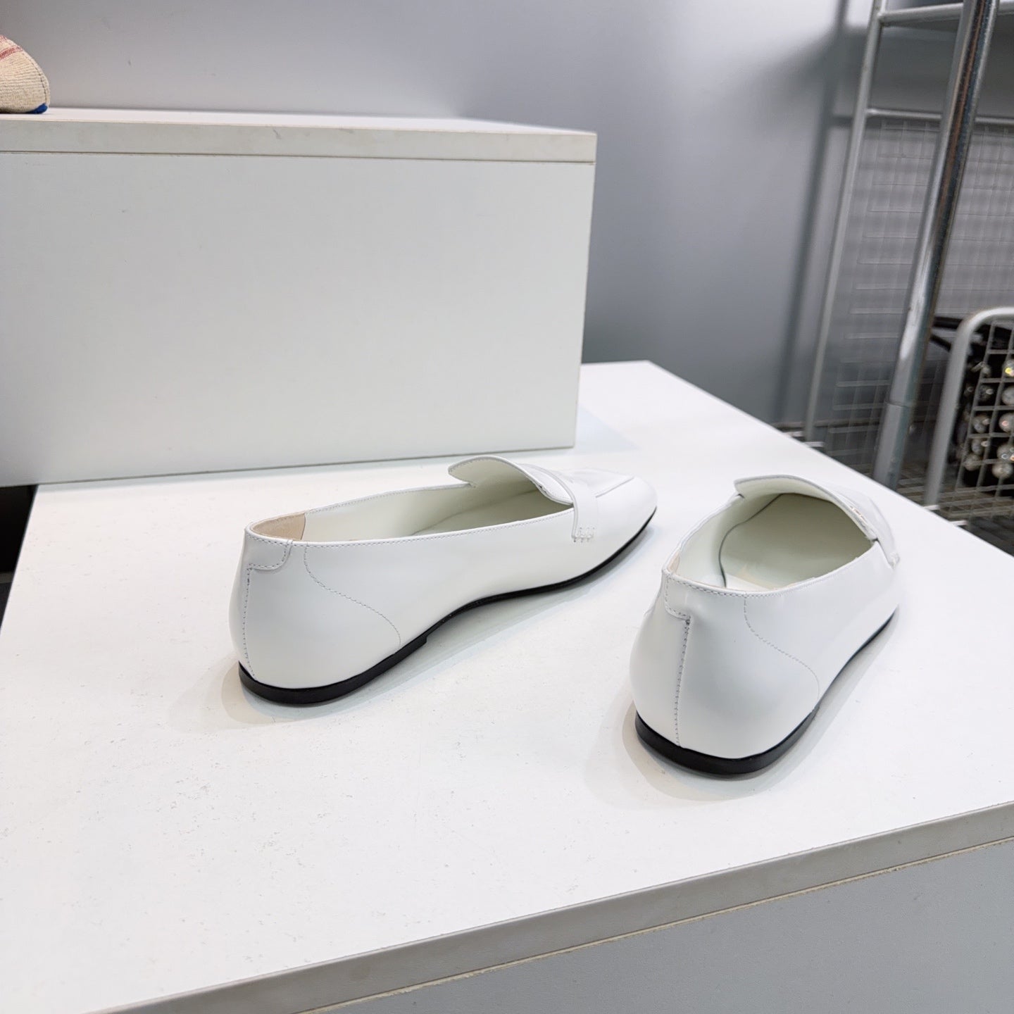 CHANEL 26S LOAFER FLATS IN WHITE PATENT LAMBSKIN