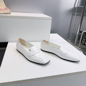 CHANEL 26S LOAFER FLATS IN WHITE PATENT LAMBSKIN