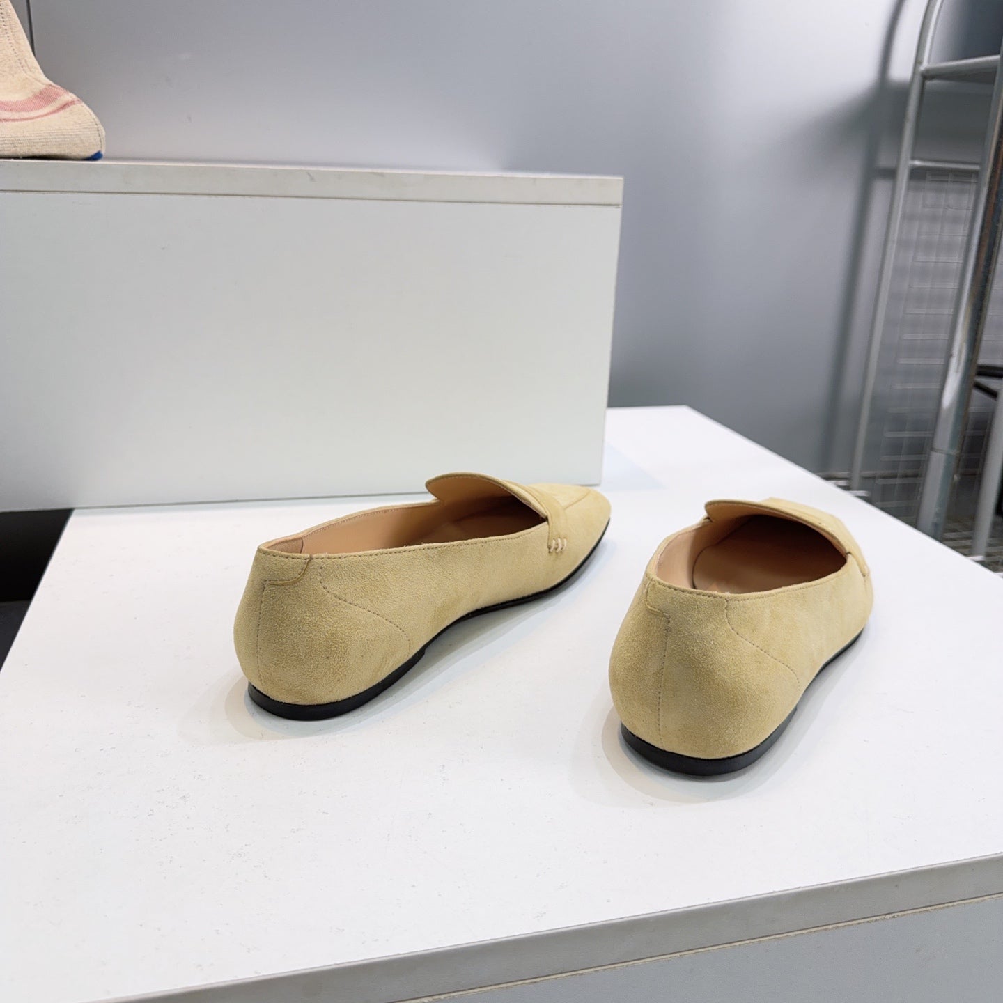 CHANEL 26S LOAFER FLATS IN BEIGE SUEDE