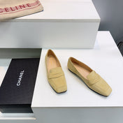 CHANEL 26S LOAFER FLATS IN BEIGE SUEDE