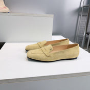 CHANEL 26S LOAFER FLATS IN BEIGE SUEDE