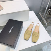 CHANEL 26S SLINGBACK FLATS IN BEIGE SUEDE
