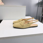CHANEL 26S SLINGBACK FLATS IN BEIGE SUEDE