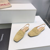 CHANEL 26S SLINGBACK FLATS IN BEIGE SUEDE