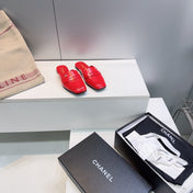 CHANEL 26S LOAFER MULES IN DARK RED PATENT LAMBSKIN