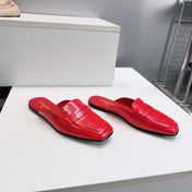 CHANEL 26S LOAFER MULES IN DARK RED PATENT LAMBSKIN