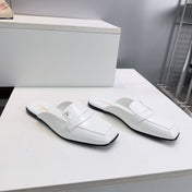 CHANEL 26S LOAFER MULES IN WHITE SHINY LAMBSKIN