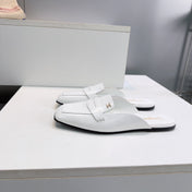 CHANEL 26S LOAFER MULES IN WHITE SHINY LAMBSKIN
