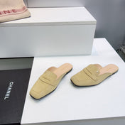 CHANEL 26S LOAFER MULES IN BEIGE SUEDE