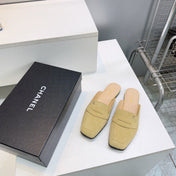 CHANEL 26S LOAFER MULES IN BEIGE SUEDE