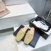 CHANEL 26S LOAFER MULES IN BEIGE SUEDE