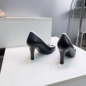 CHANEL 26S HIGH HEEL PUMPS 85 MM IN BLACK CALFSKIN WITH WHITE PATENT