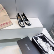 CHANEL 26S HIGH HEEL PUMPS 85 MM IN BLACK CALFSKIN WITH WHITE PATENT